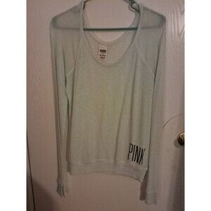 Please Look. This Is Beautiful PINK Mint Green Soft Ls Top Lg